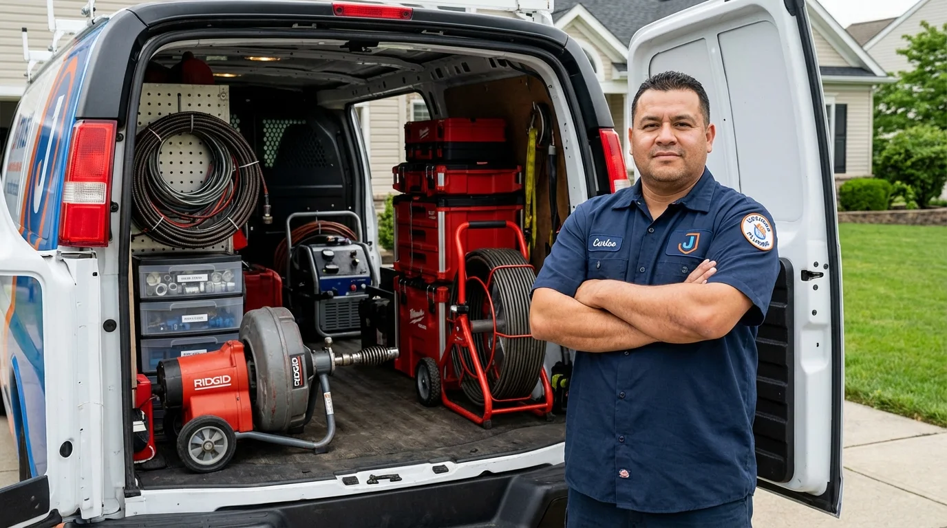 Professional drain cleaning equipment and Johns Plumbing LLC plumber in Lahaina